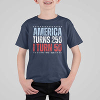 America Turns 250 I Turn 50 T Shirt For Kid 50th Birthday 250th Anniversary USA Vintage 1976