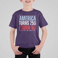 America Turns 250 I Turn 50 T Shirt For Kid 50th Birthday 250th Anniversary USA Vintage 1976