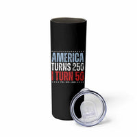 America Turns 250 I Turn 50 Skinny Tumbler 50th Birthday 250th Anniversary USA Vintage 1976