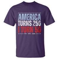America Turns 250 I Turn 50 T Shirt 50th Birthday 250th Anniversary USA Vintage 1976