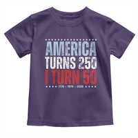 America Turns 250 I Turn 50 Toddler T Shirt 50th Birthday 250th Anniversary USA Vintage 1976