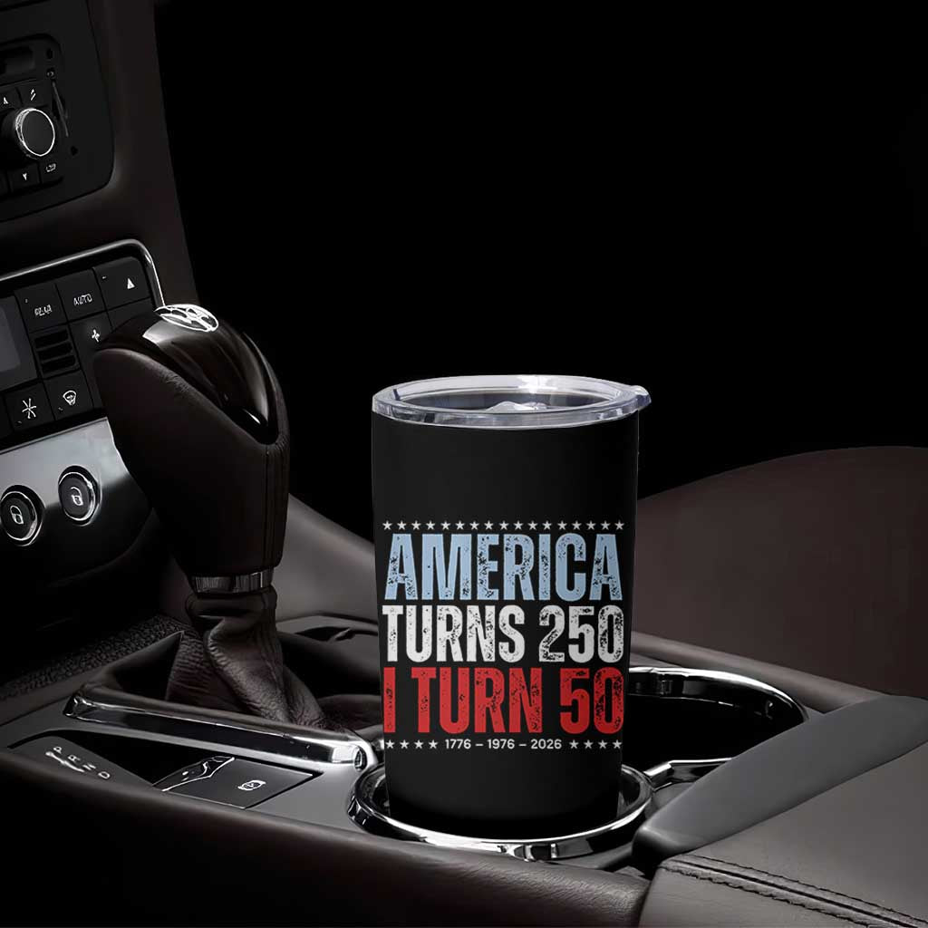 America Turns 250 I Turn 50 Tumbler Cup 50th Birthday 250th Anniversary USA Vintage 1976