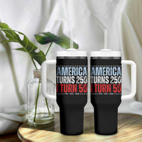 America Turns 250 I Turn 50 Tumbler With Handle 50th Birthday 250th Anniversary USA Vintage 1976