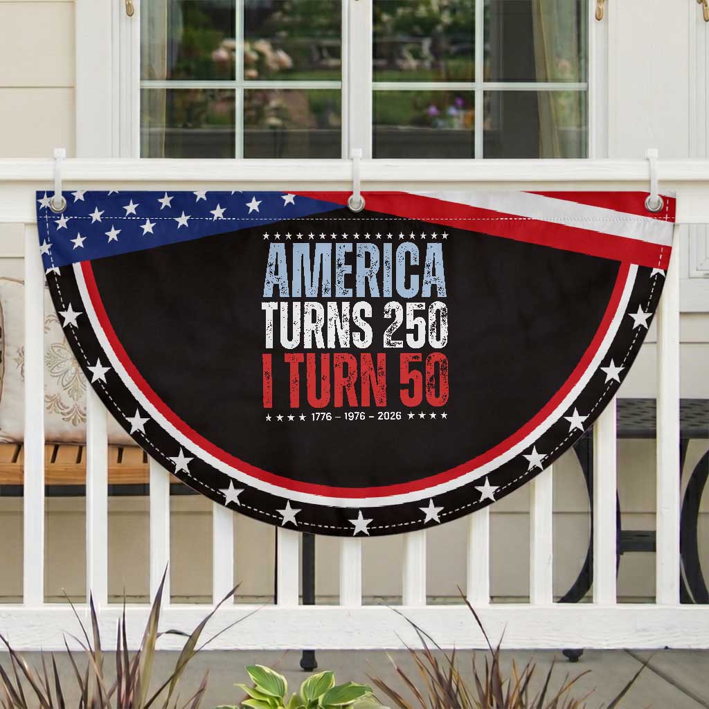 America Turns 250 I Turn 50 Patriotic Fan Flag 50th Birthday 250th Anniversary USA Vintage 1976