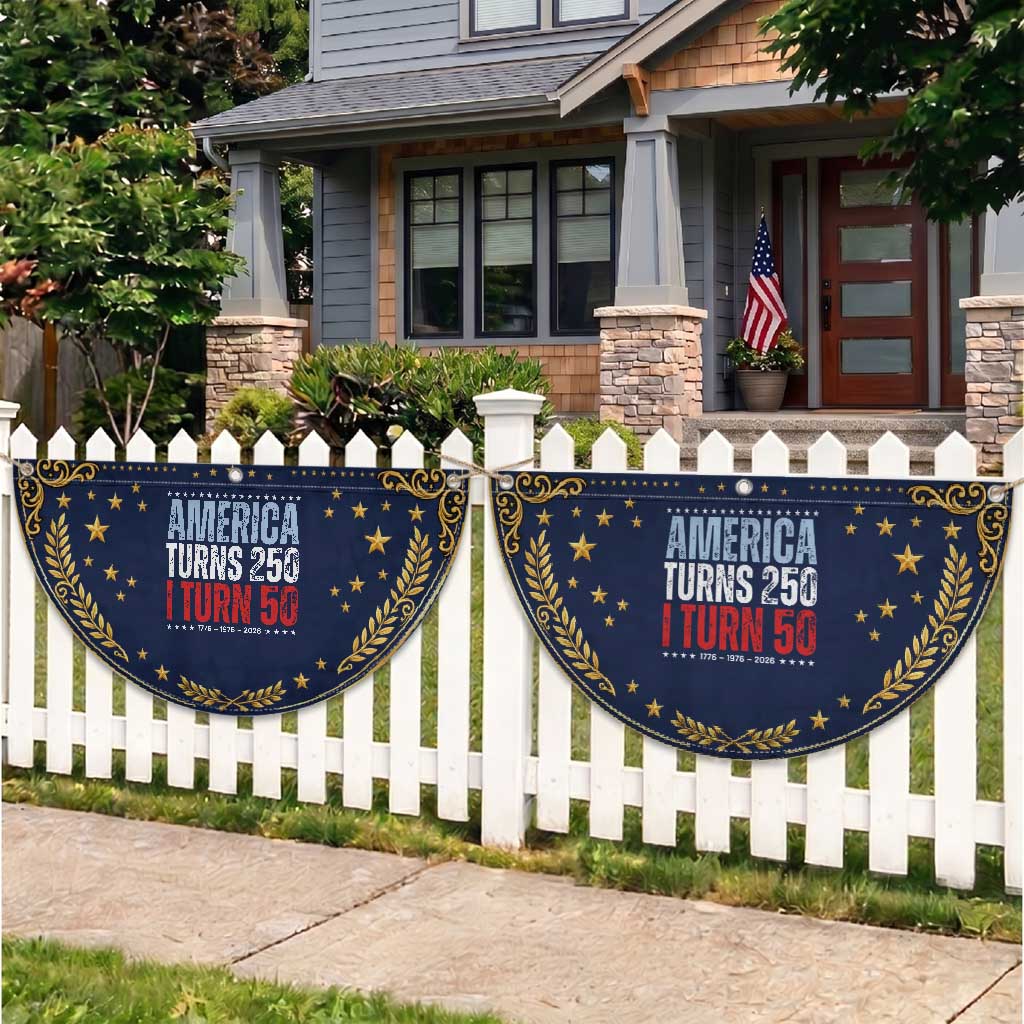 America Turns 250 I Turn 50 Patriotic Fan Flag 50th Birthday 250th Anniversary USA Vintage 1976