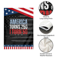America Turns 250 I Turn 50 Patriotic Garden Flag 50th Birthday 250th Anniversary USA Vintage 1976
