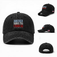 America Turns 250 I Turn 50 Washed Cotton Baseball Cap 50th Birthday 250th Anniversary USA Vintage 1976