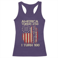 America Turns 250 I Turn 100 Racerback Tank Top 100th Birthday 250th Anniversary USA Vintage 1926 Bday