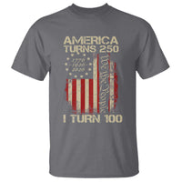 America Turns 250 I Turn 100 T Shirt 100th Birthday 250th Anniversary USA Vintage 1926 Bday