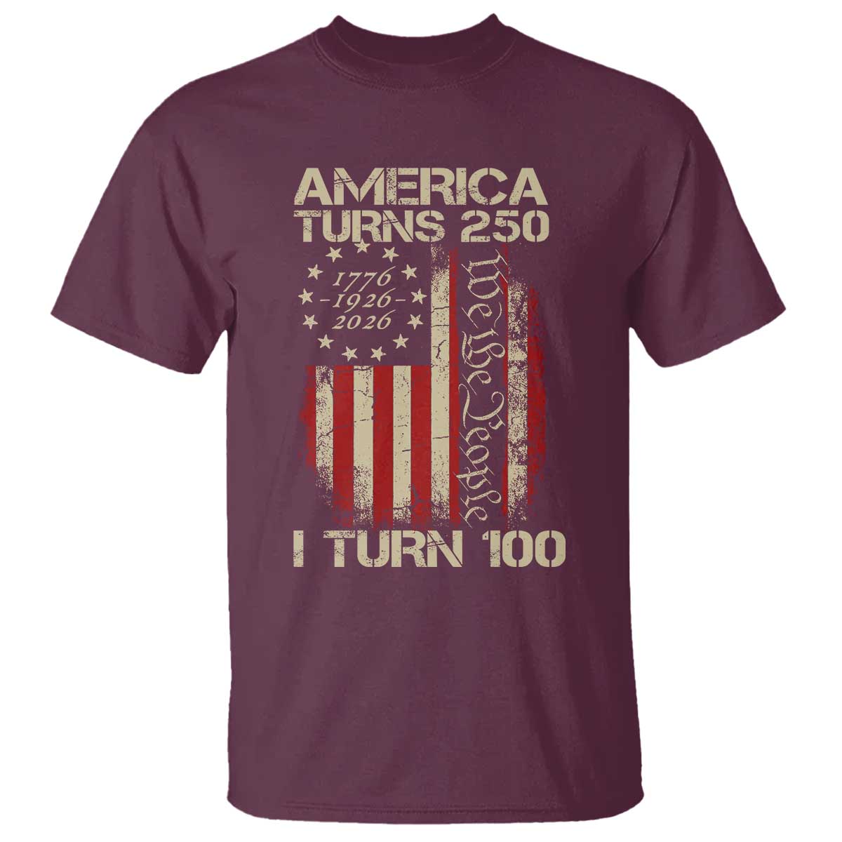 America Turns 250 I Turn 100 T Shirt 100th Birthday 250th Anniversary USA Vintage 1926 Bday