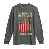 America Turns 250 I Turn 90 Long Sleeve Shirt 90th Birthday 250th Anniversary USA Vintage 1936 Bday