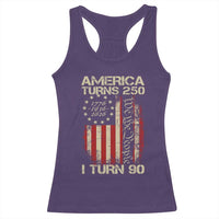 America Turns 250 I Turn 90 Racerback Tank Top 90th Birthday 250th Anniversary USA Vintage 1936 Bday