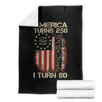 America Turns 250 I Turn 80 Throw Blanket 80th Birthday 250th Anniversary USA Vintage 1946 Bday