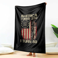 America Turns 250 I Turn 80 Throw Blanket 80th Birthday 250th Anniversary USA Vintage 1946 Bday