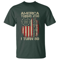 America Turns 250 I Turn 80 T Shirt 80th Birthday 250th Anniversary USA Vintage 1946 Bday