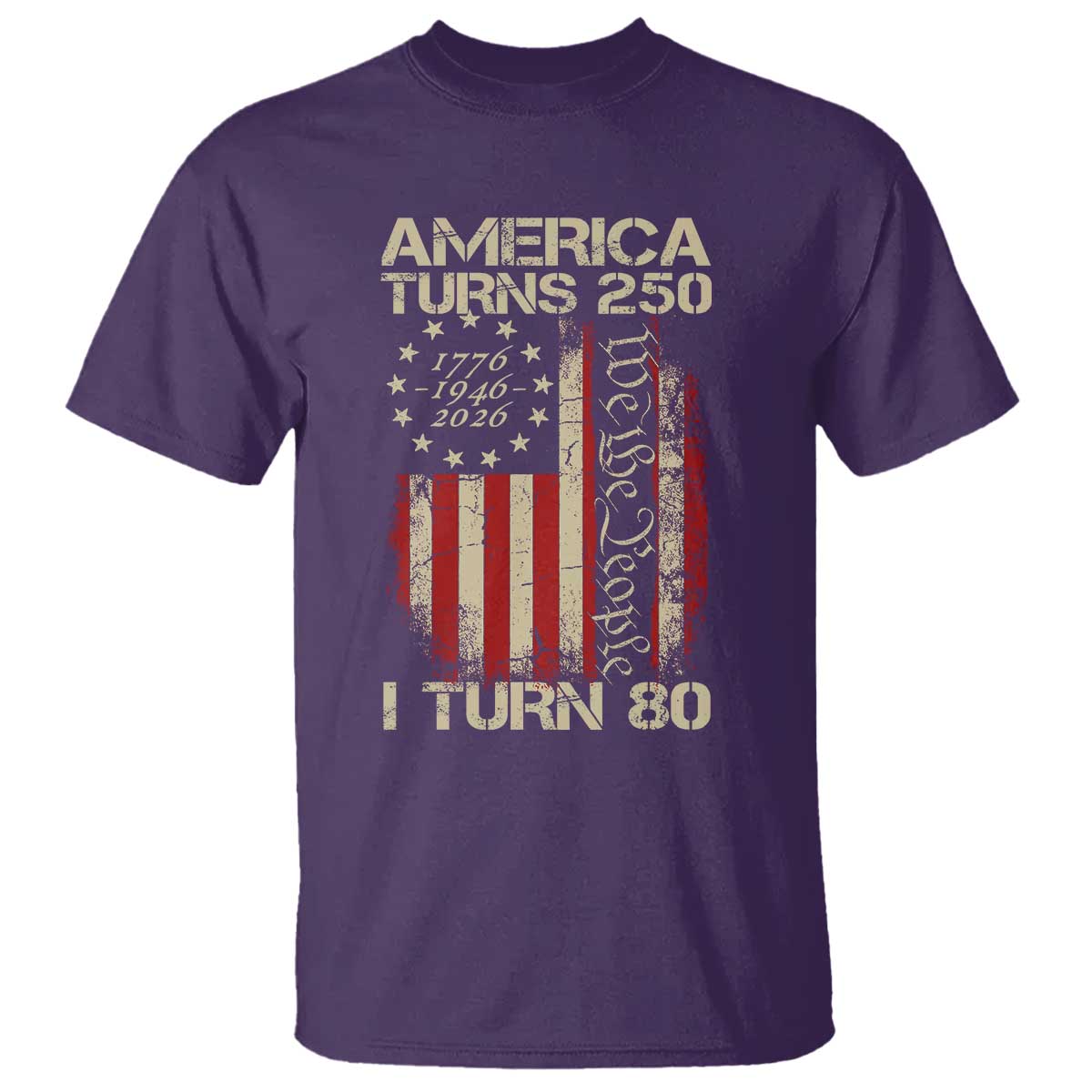 America Turns 250 I Turn 80 T Shirt 80th Birthday 250th Anniversary USA Vintage 1946 Bday