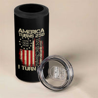America Turns 250 I Turn 70 4 in 1 Can Cooler Tumbler 70th Birthday 250th Anniversary USA Vintage 1956 Bday