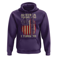 America Turns 250 I Turn 70 Hoodie 70th Birthday 250th Anniversary USA Vintage 1956 Bday