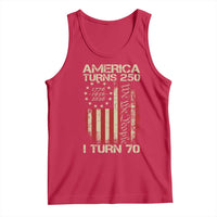 America Turns 250 I Turn 70 Tank Top 70th Birthday 250th Anniversary USA Vintage 1956 Bday