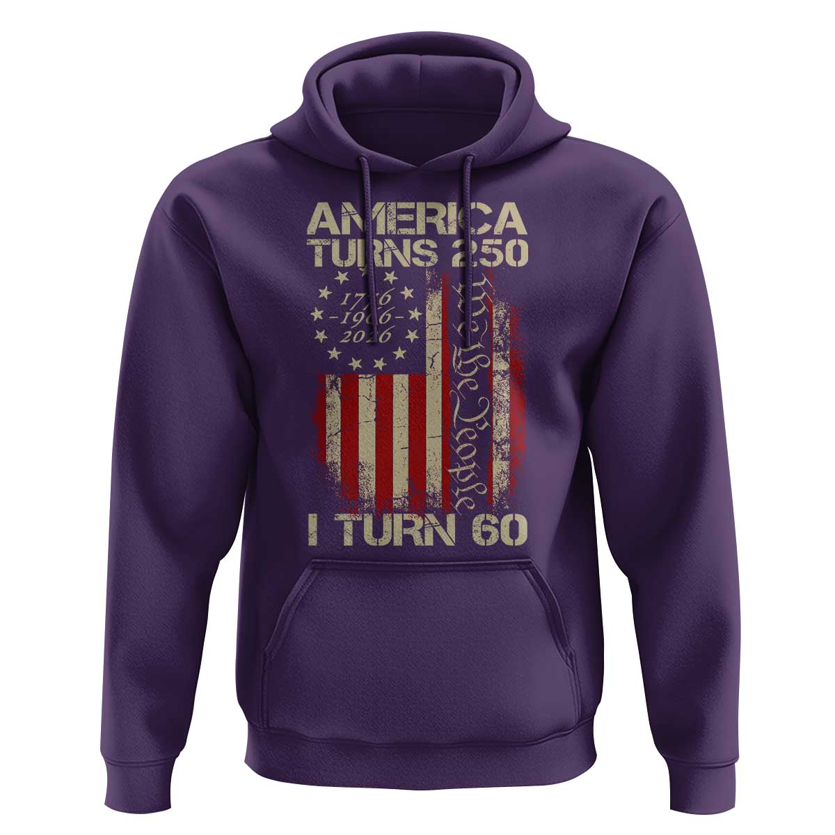 America Turns 250 I Turn 60 Hoodie 60th Birthday 250th Anniversary USA Vintage 1966 Bday