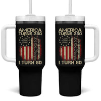 America Turns 250 I Turn 60 Tumbler With Handle 60th Birthday 250th Anniversary USA Vintage 1966 Bday