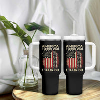 America Turns 250 I Turn 60 Tumbler With Handle 60th Birthday 250th Anniversary USA Vintage 1966 Bday