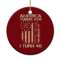 America Turns 250 I Turn 40 Ceramic Ornament 40th Birthday 250th Anniversary USA Vintage 1986 Bday