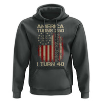 America Turns 250 I Turn 40 Hoodie 40th Birthday 250th Anniversary USA Vintage 1986 Bday