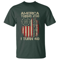 America Turns 250 I Turn 40 T Shirt 40th Birthday 250th Anniversary USA Vintage 1986 Bday