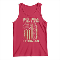 America Turns 250 I Turn 40 Tank Top 40th Birthday 250th Anniversary USA Vintage 1986 Bday