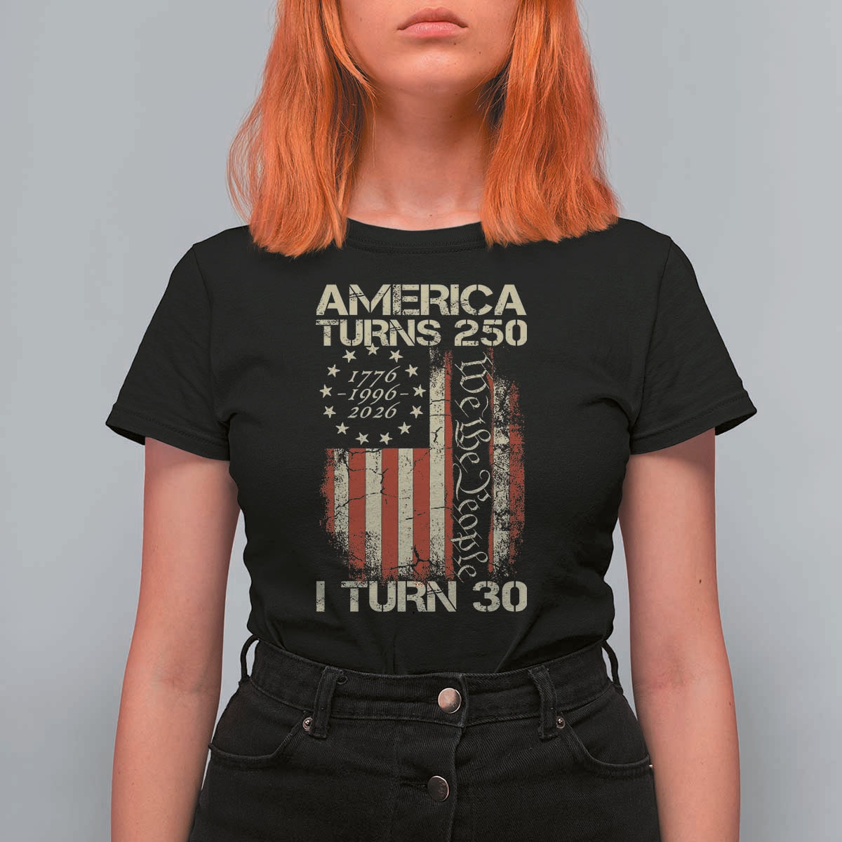 America Turns 250 I Turn 30 T Shirt For Women 30th Birthday 250th Anniversary USA Vintage 1996 Bday