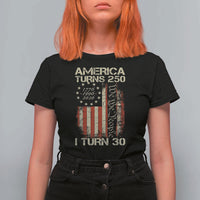 America Turns 250 I Turn 30 T Shirt For Women 30th Birthday 250th Anniversary USA Vintage 1996 Bday