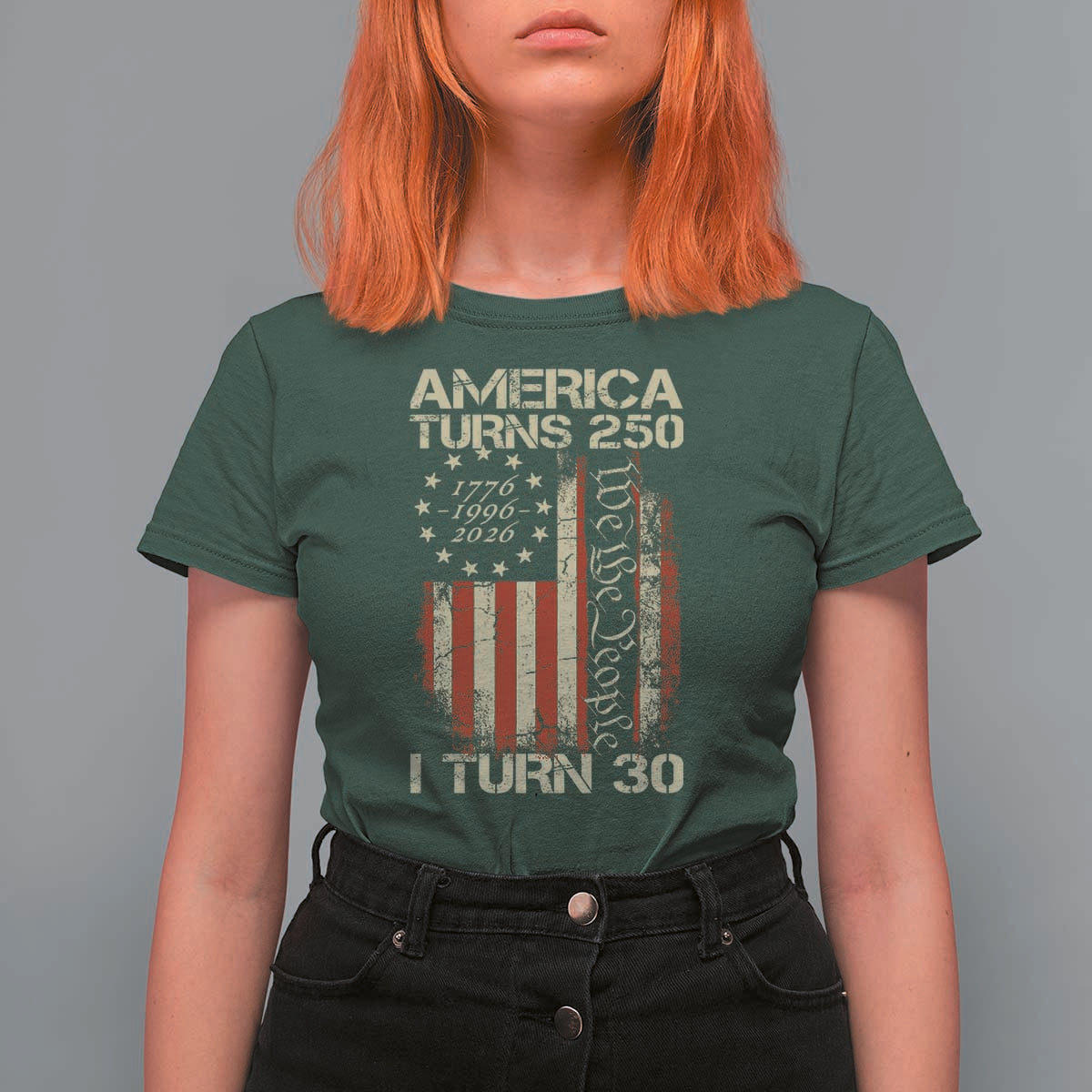America Turns 250 I Turn 30 T Shirt For Women 30th Birthday 250th Anniversary USA Vintage 1996 Bday