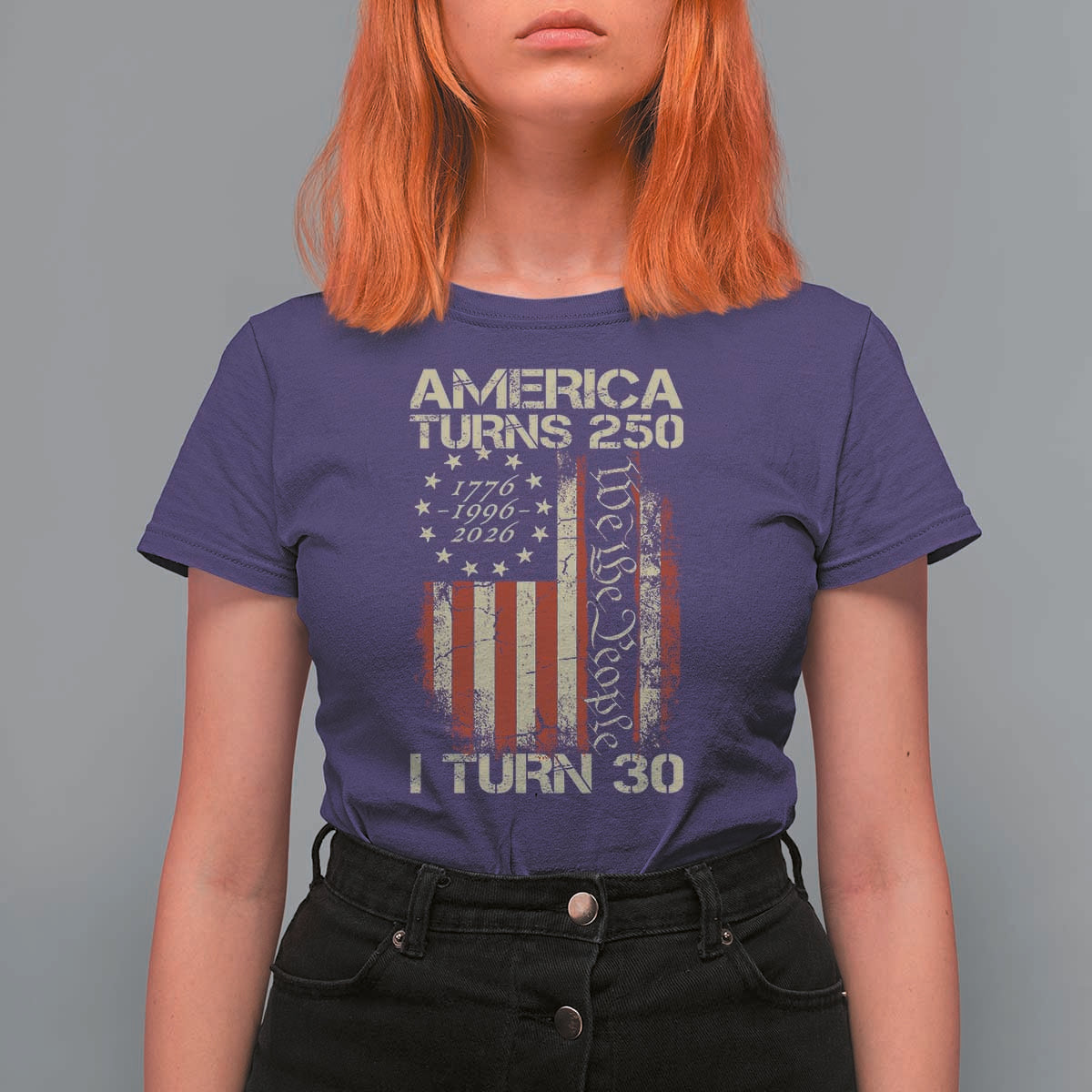 America Turns 250 I Turn 30 T Shirt For Women 30th Birthday 250th Anniversary USA Vintage 1996 Bday