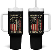 America Turns 250 I Turn 30 Tumbler With Handle 30th Birthday 250th Anniversary USA Vintage 1996 Bday