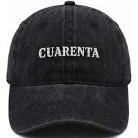 Spanish Mexican 40th Birthday Washed Cotton Baseball Cap Cuarenta 40 Years Old Bday