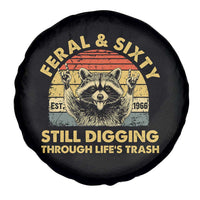 60th Birthday Raccoon Spare Tire Cover Feral And Sixty Still Digging Through Life's Trash Est 1966