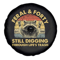 40th Birthday Raccoon Spare Tire Cover Feral And Forty Still Digging Through Life's Trash Est 1986