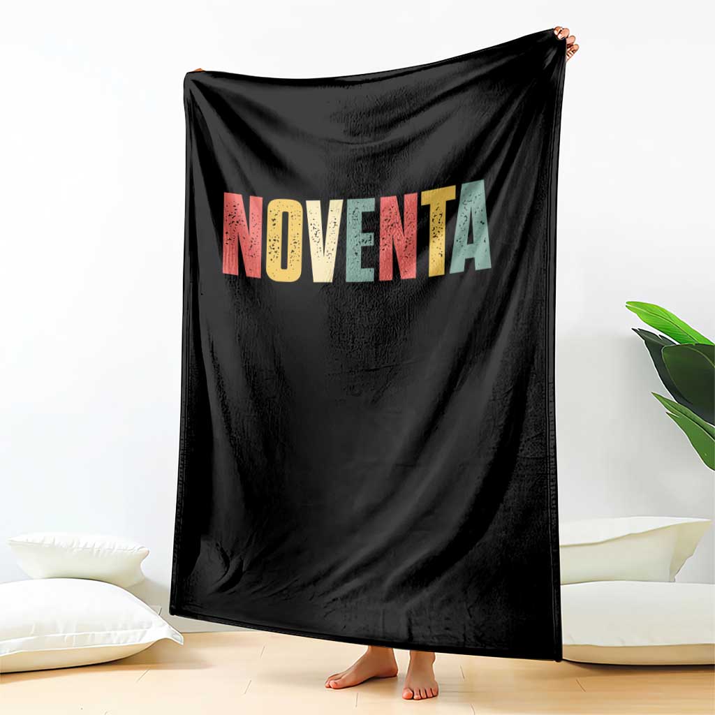 90th Birthday Noventa Throw Blanket Spanish Mexican 90 Years Old Bday