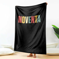 90th Birthday Noventa Throw Blanket Spanish Mexican 90 Years Old Bday
