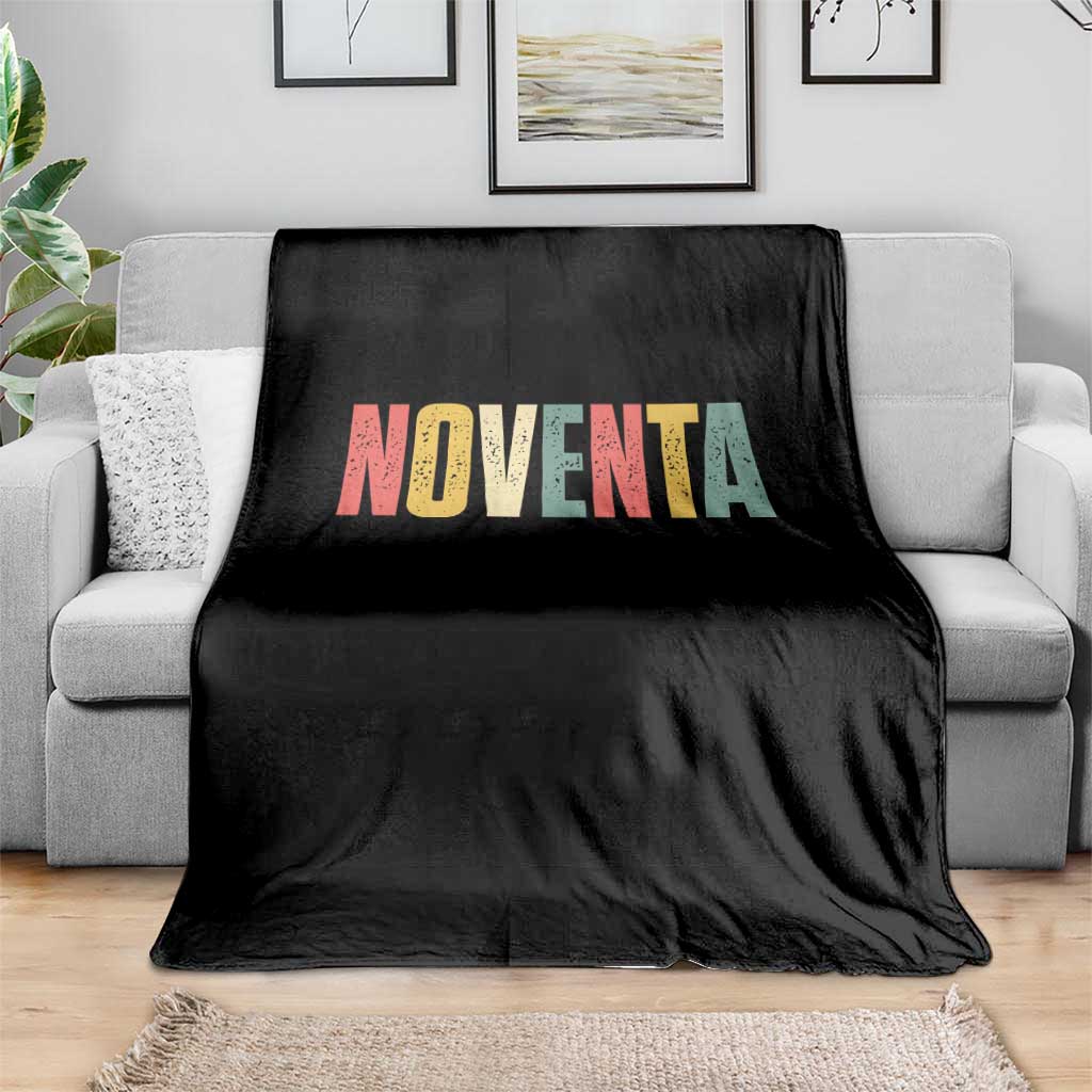 90th Birthday Noventa Throw Blanket Spanish Mexican 90 Years Old Bday