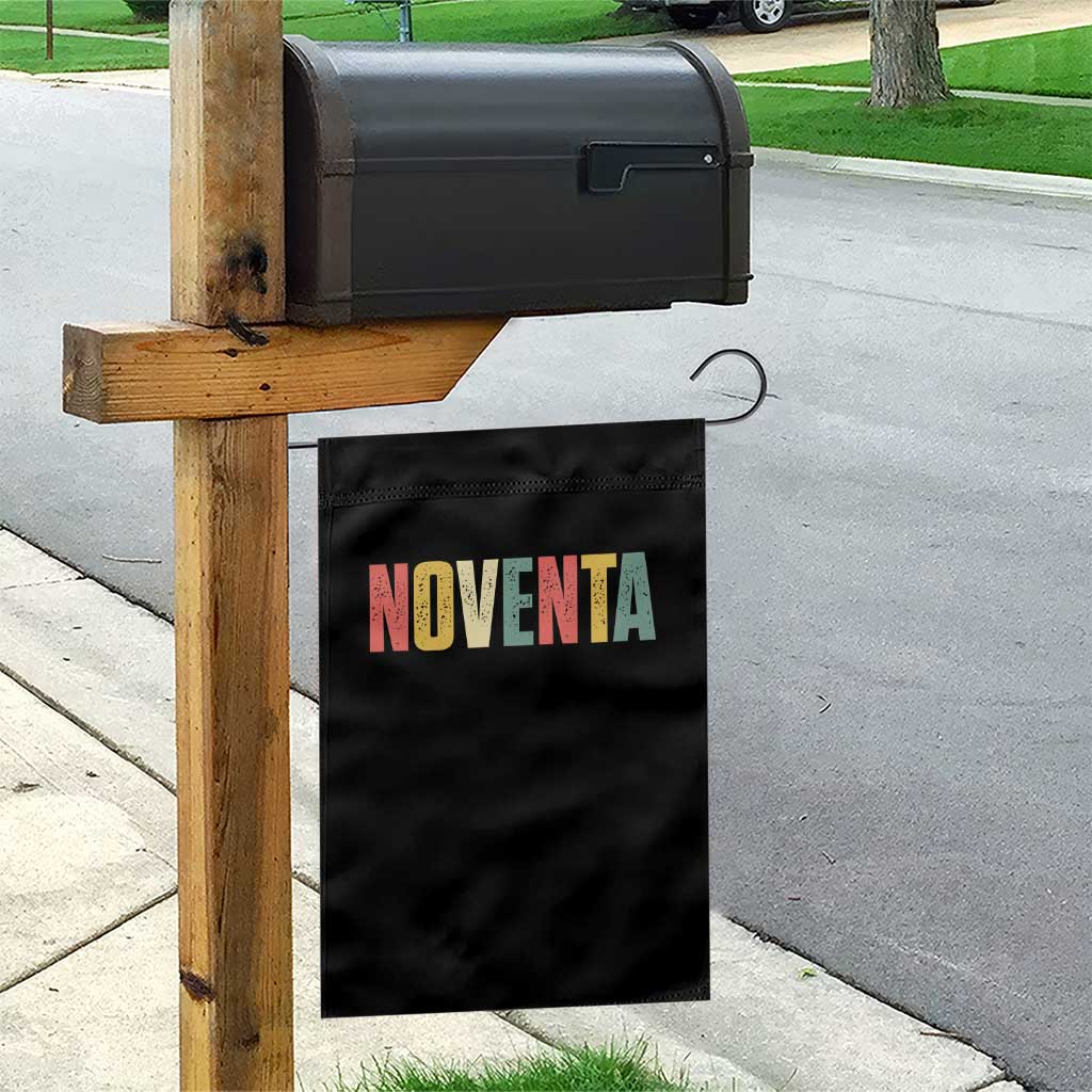 90th Birthday Noventa Garden Flag Spanish Mexican 90 Years Old Bday
