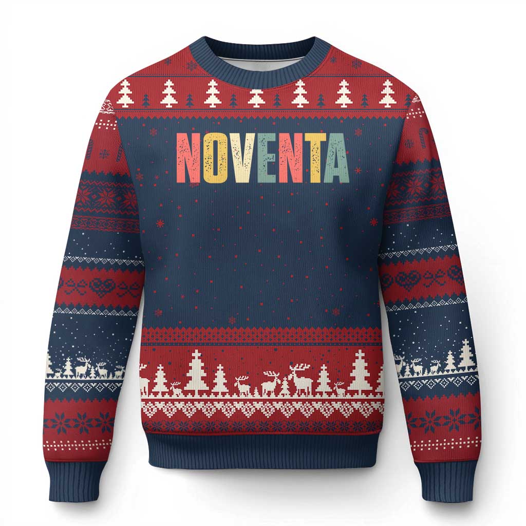 90th Birthday Noventa Ugly Christmas Sweater Spanish Mexican 90 Years Old Bday