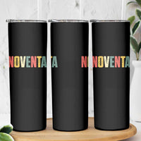 90th Birthday Noventa Skinny Tumbler Spanish Mexican 90 Years Old Bday