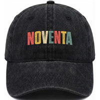 90th Birthday Noventa Washed Cotton Baseball Cap Spanish Mexican 90 Years Old Bday