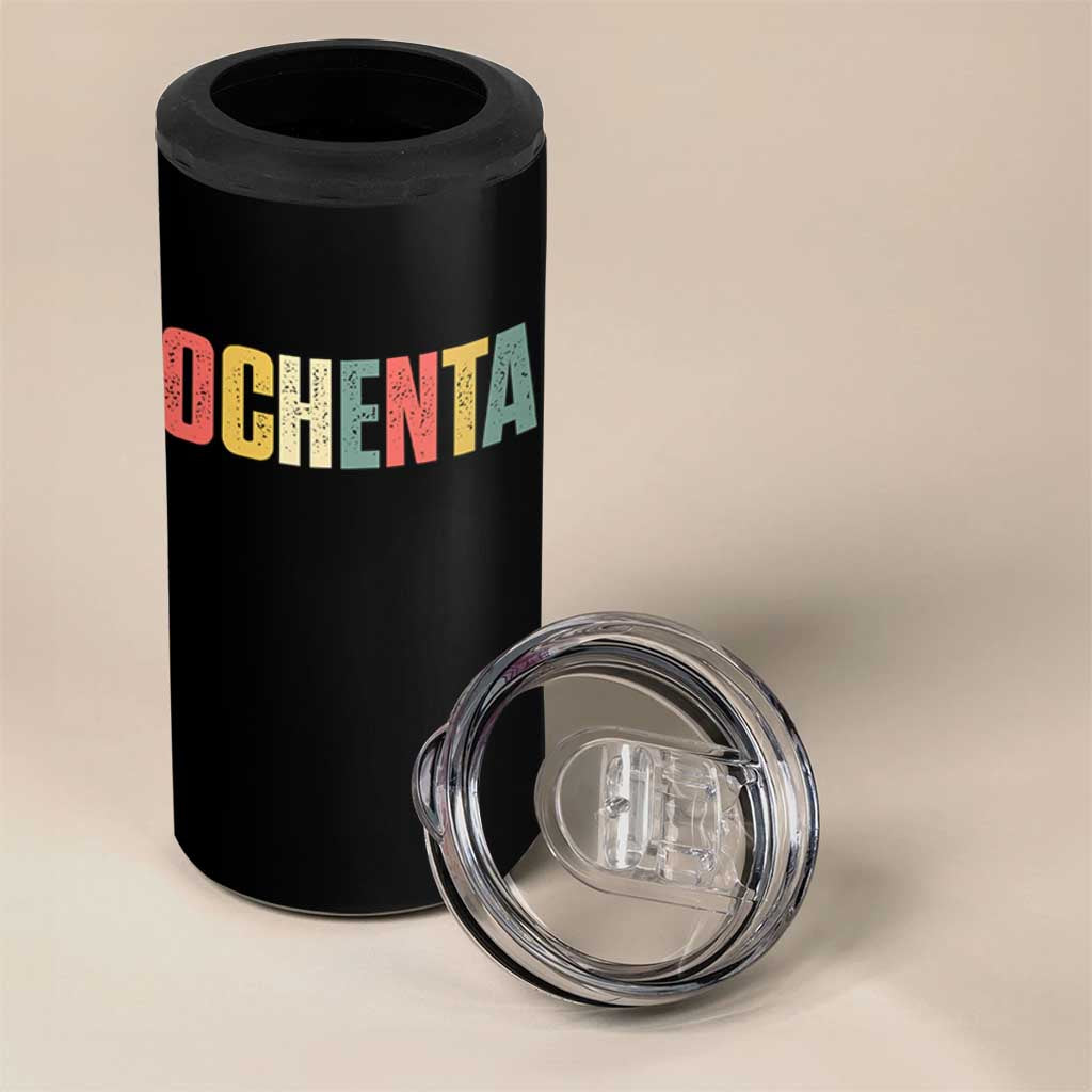 80th Birthday Ochenta 4 in 1 Can Cooler Tumbler Spanish Mexican 80 Years Old Bday