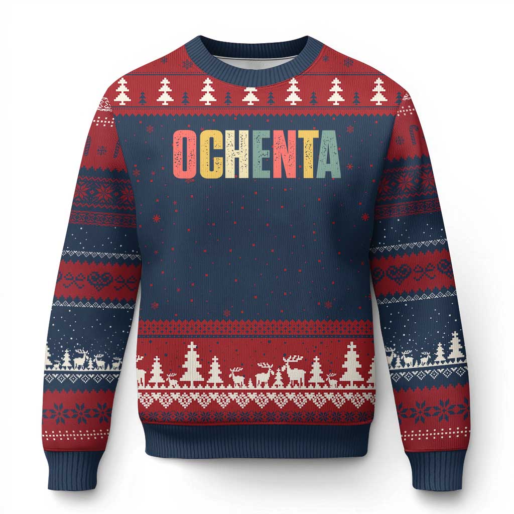 80th Birthday Ochenta Ugly Christmas Sweater Spanish Mexican 80 Years Old Bday