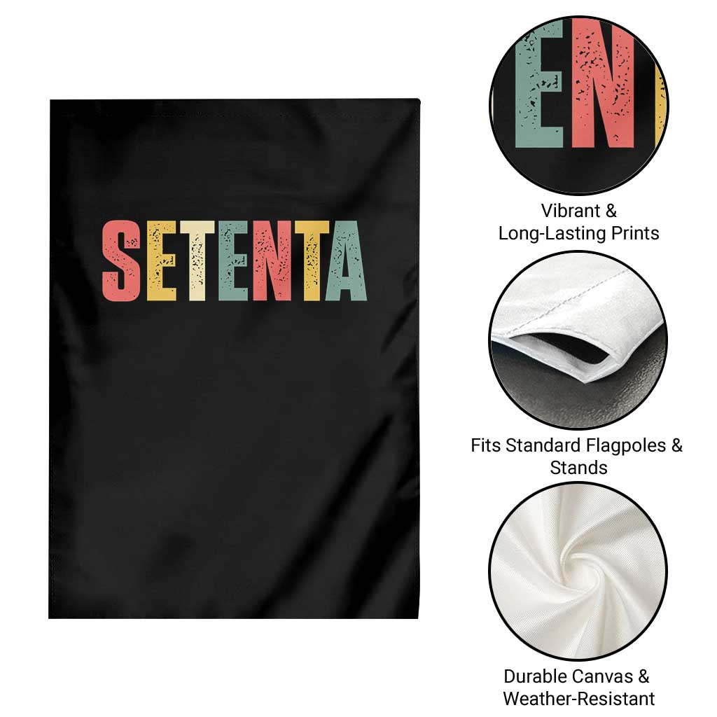 70th Birthday Setenta Garden Flag Spanish Mexican 70 Years Old Bday