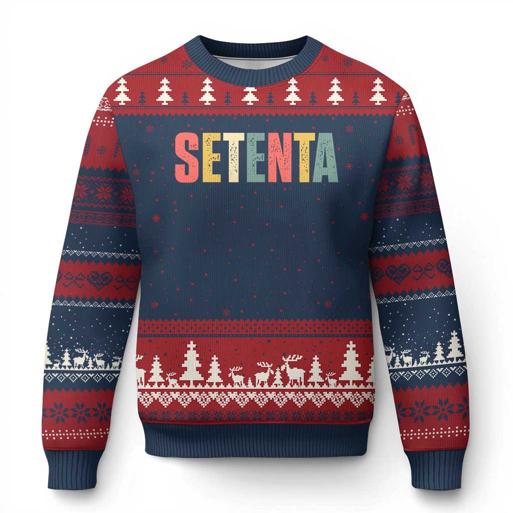 70th Birthday Setenta Ugly Christmas Sweater Spanish Mexican 70 Years Old Bday