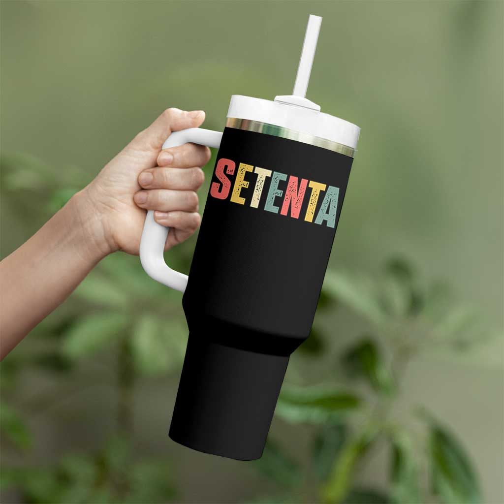 70th Birthday Setenta Tumbler With Handle Spanish Mexican 70 Years Old Bday